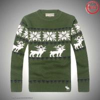 heren abercrombie and fitch crewneck truien deer olijfgroen wit Geen Belasting v9f2m987